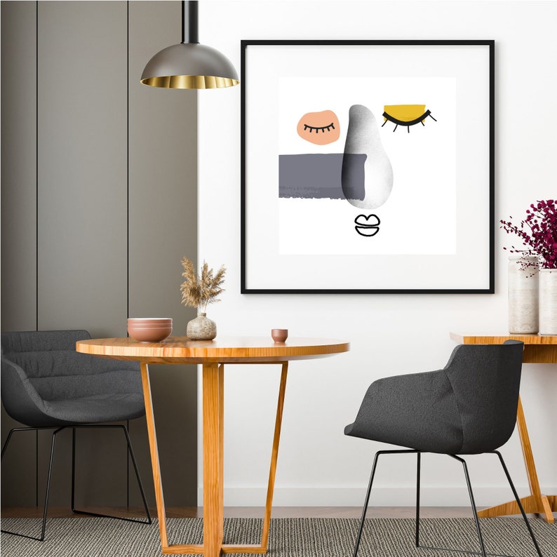 Woman Face Minimalist Abstract Art Print Women Portrait Poster Digital ...
