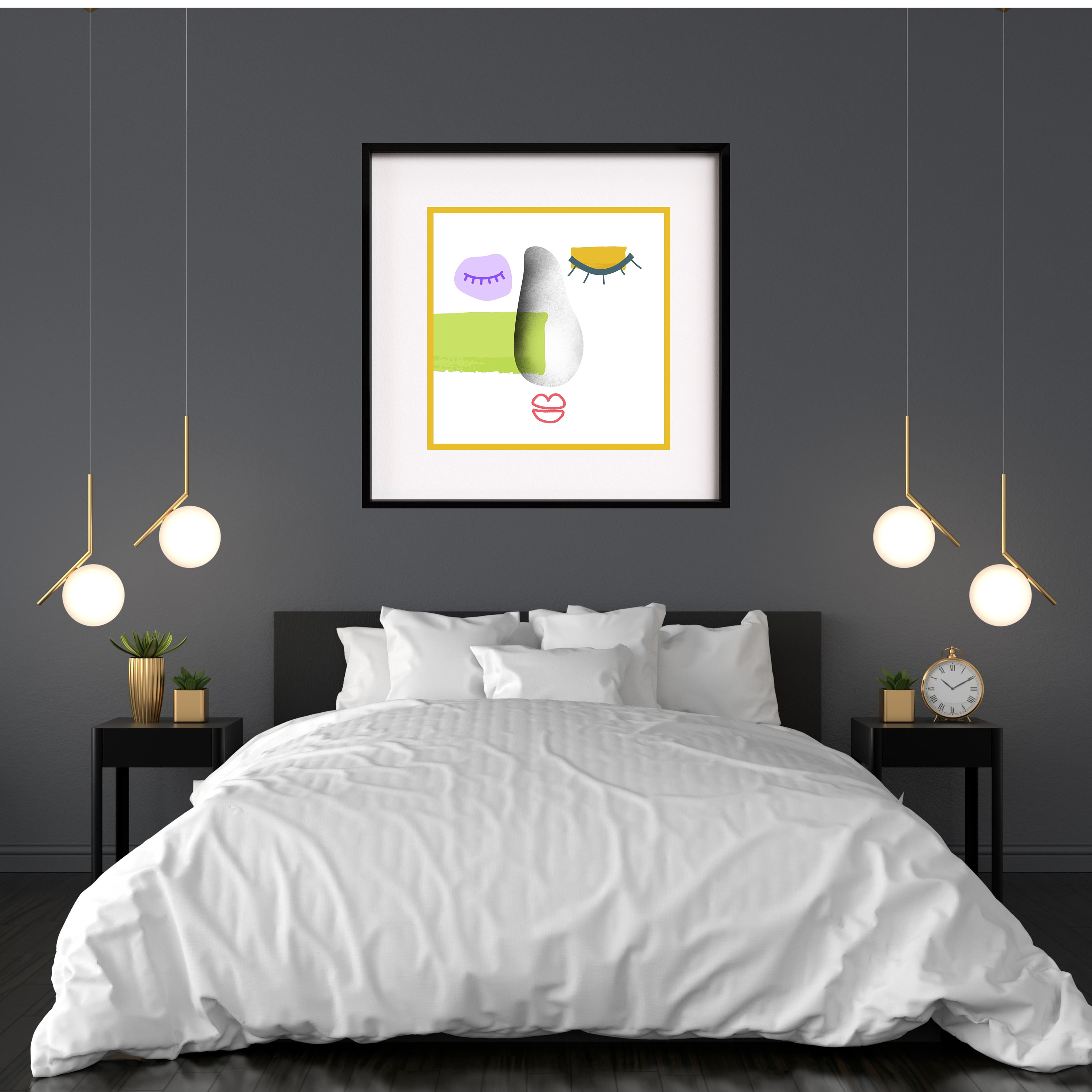Woman Face Minimalist Abstract Art Print Women Portrait Poster Digital ...