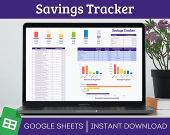 Savings Tracker, Digital Google Sheets Finance Template, Personal Finance Spreadsheet, House Car Emergency and Vacation Sinking Fund Log