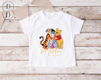 Personalised Winnie The Pooh Birthday Tshirt, Winnie Birthday Theme, Birthday Tshirt, 1st, 2nd, 3rd, 4th, 5th