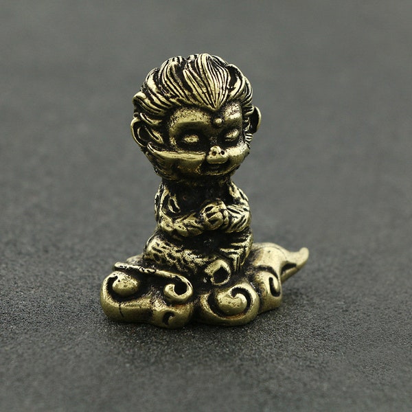 Handmade brass monkey, living room, study, office desktop tea pet decoration, handicraft gift collection  L255