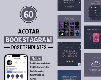 Bookstagram Post Templates | Instagram Post Templates | ACOTAR | Night Court | Editable Canva Templates