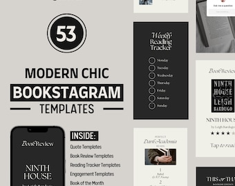 Bookstagram Story Templates | Instagram Post Templates | Modern | Chic | Editable Canva Templates
