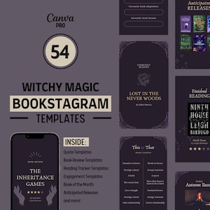 Bookstagram Templates | Instagram Story Templates | Cosy | Witchy | Magical | Editable Canva Templates