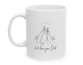 Dad High Five Mug, Personalized Dad Gift, Custom Dad Gift, Dad of 3