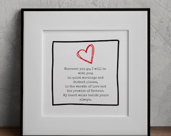 Valentine Love Note, Wall Art, Digital Printable for your Partner, Valentine's Day, Gift for Her, Gift for Him