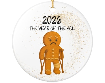 2026 El año de la ACL Adorno de cerámica / Adorno navideño divertido
