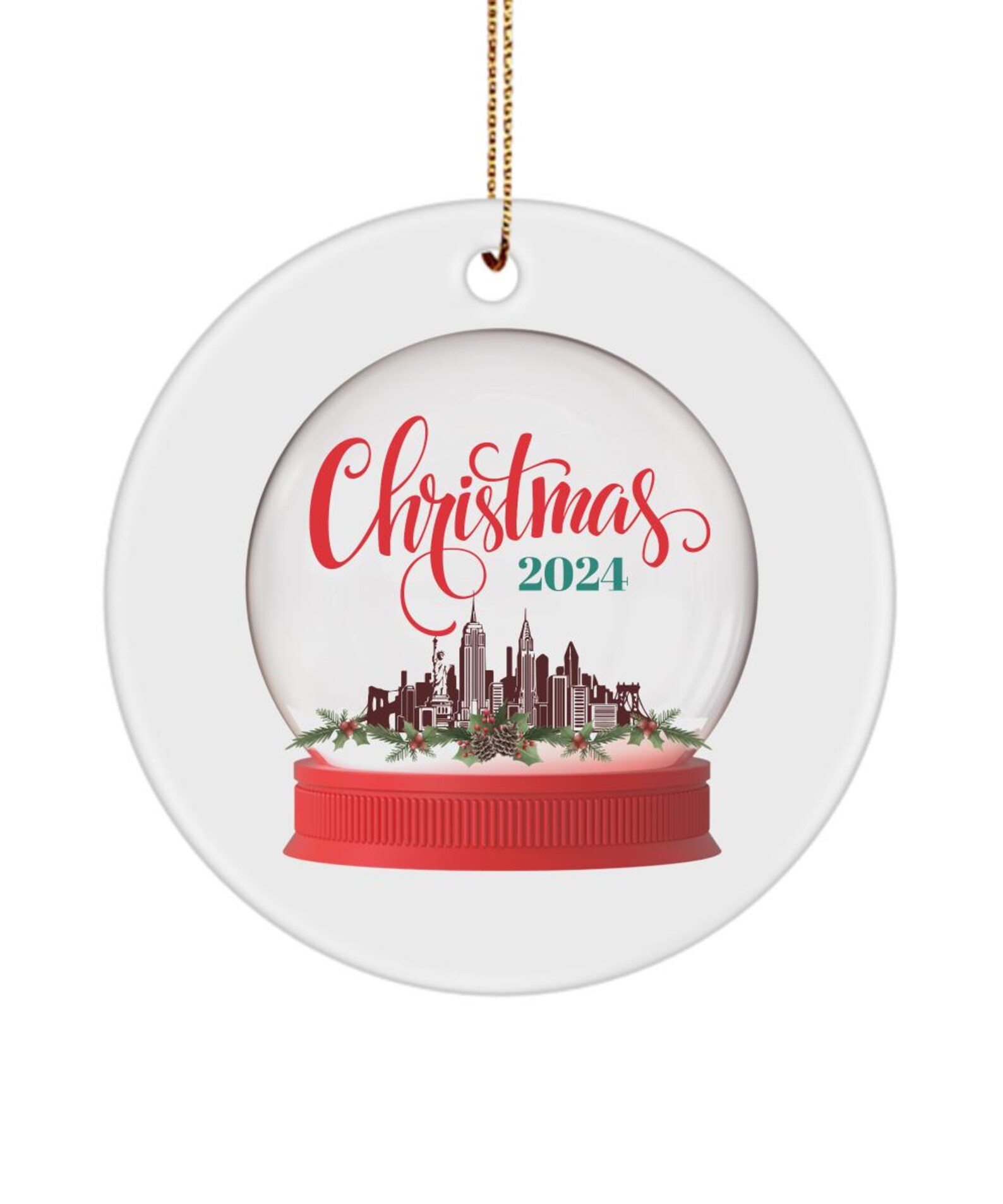 Christmas in New York 2024 Ornament, Christmas NYC Gift, Xmas in New