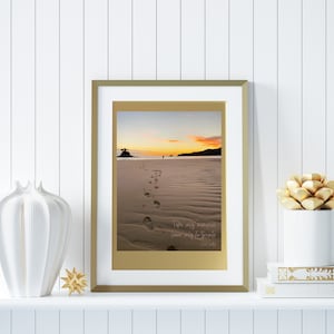 Footprints in the Sand, Hinterlasse nur Fußabdrücke, druckbare Wandkunst