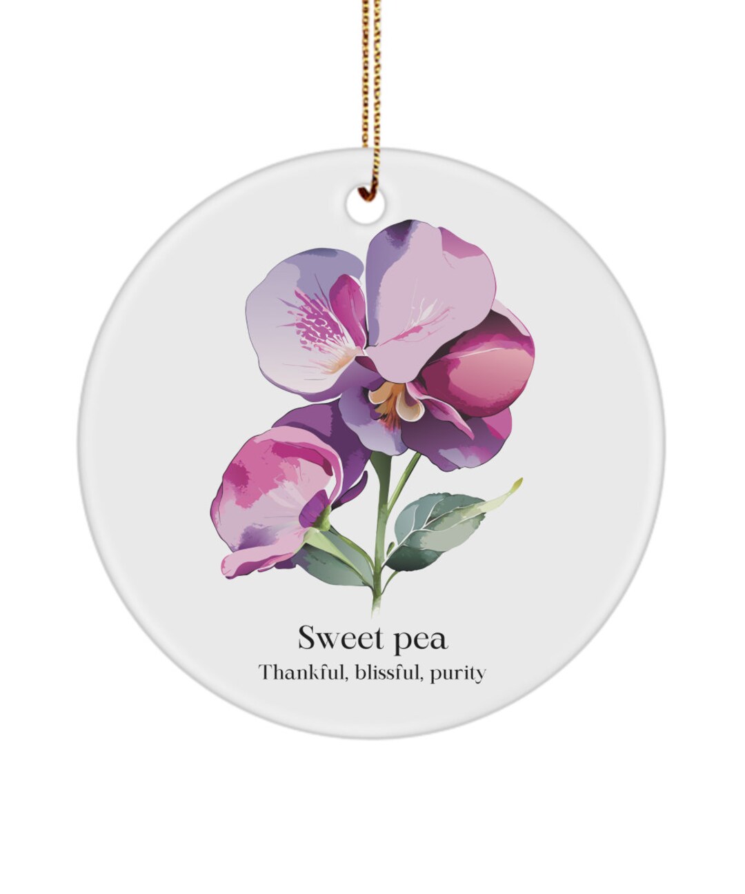 Sweet Pea Ornament, Sweet Pea Gift, Sweetpea, Gift for Gardener, Gift