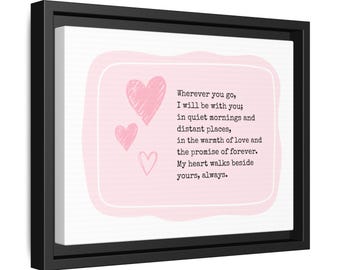 Custom Love Poem on Matte Canvas Framed, Valentine's Day Romantic Wall Art