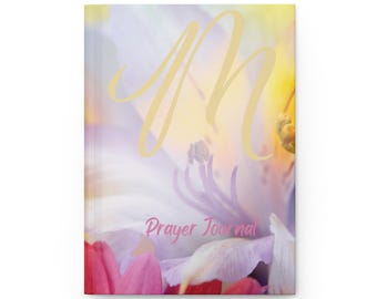 Pastel Monogram Prayer Journal, Christian Gift Journal, Christian Mom Grandma Journal, Lined Hard Cover Prayer