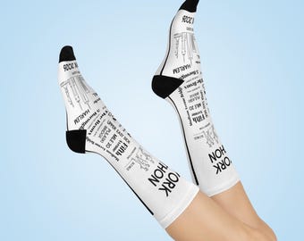 Customized New York Marathon 2026 Socks, Cushioned Crew Socks with NYC Landmarks, Personalize