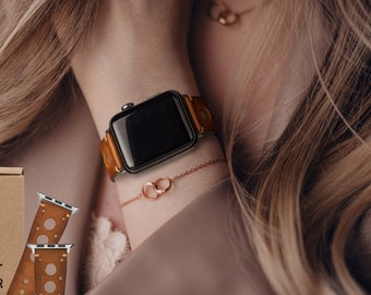 Smartwatch Lederarmband, Uhrenarmband, Iwatch Armband, Apple Watch Armband in modernem Design, Geschenk für Sie, 3 Jahrestag