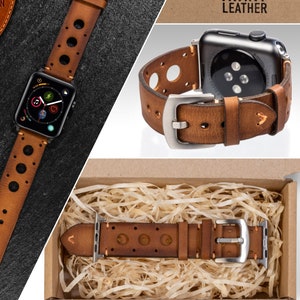 Apple watch armband, leather watch bracelet, iwatch strap, apple watch band, smart watch strap, groomsman gift, Christmas gifts under 50