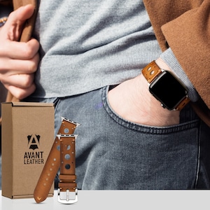 Luxus iwatch Armband, Smartwatch Armband, Lederarmband, authentisches Uhrenarmband, Leder Geschenk, Apple Watch Armband, Geschenke unter 50