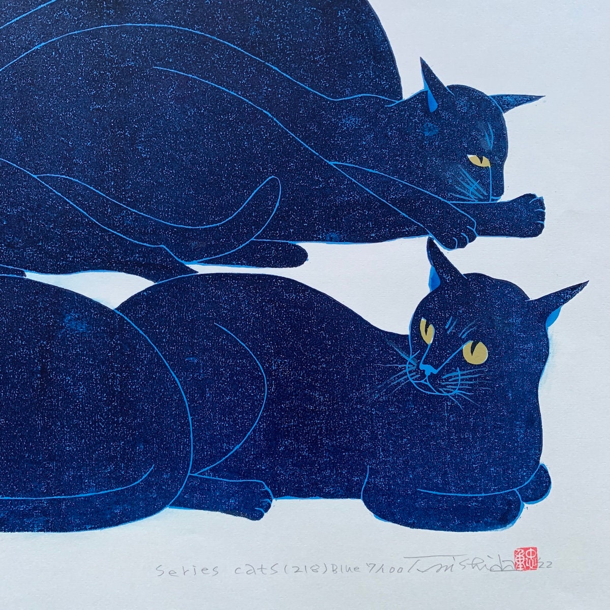 西田忠重「猫シリーズ218 青い兄弟」 - Etsy 日本