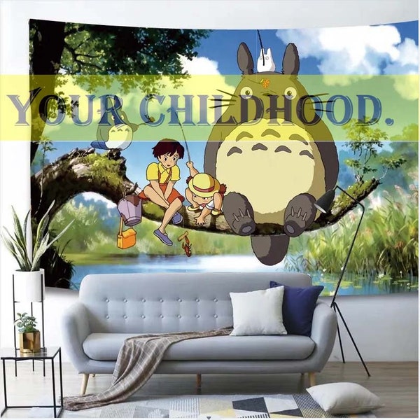 Thuis wanddecoratie Totoro behang gepersonaliseerde achtergronddoek slaapzaal slaapkamer woonkamer decoratief behang