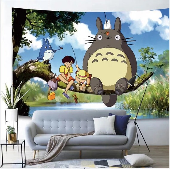 Home Wall Decor Totoro Wallpaper Personalized Background Cloth Dormitory  Bedroom Living Room Decorative Wallpaper - Etsy