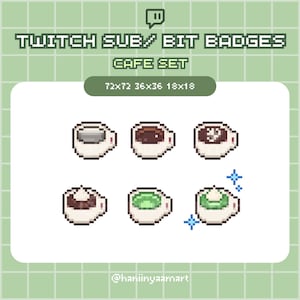 Pixel Cafe Drinks Twitch Sub Badges