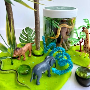Jungle and Safari Animals Playdough Kit