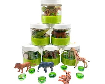 Wild Animals Play Dough Party Favors