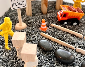 Construction Site Sensory Play Kit for Kids – Imaginative Activity Bin