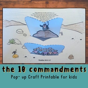 the ten commandments Printable, Pop up craft, Bible Activity for kids, old testament, Christian Kids, Sunday School lesson, Mount Sinai, God