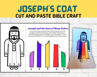 Túnica de muchos colores de José para imprimir, El sueño de José, Manualidad de la escuela dominical, Historia bíblica para niños, Descarga instantánea, Génesis, Antiguo Testamento, Dios