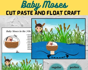 Baby Moses Craft, Nile River,  Bible Activity for kids, old testament , Creation Activity, Christian Kids Printable, Sunday School, church