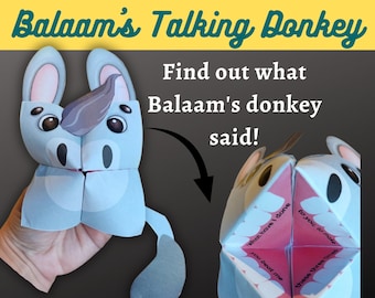 Balaam&#39;s Talking Donkey, cootie catcher , Bible Lesson for Kids, Homeschool Activities, Sunday School, Old Testimony, bible story craft