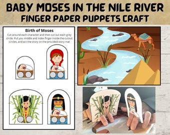 Birth of Moses Printable, Bible Activity for kids, Genesis old testament ,baby Moses craft, Christian Kids , Sunday School, instant download