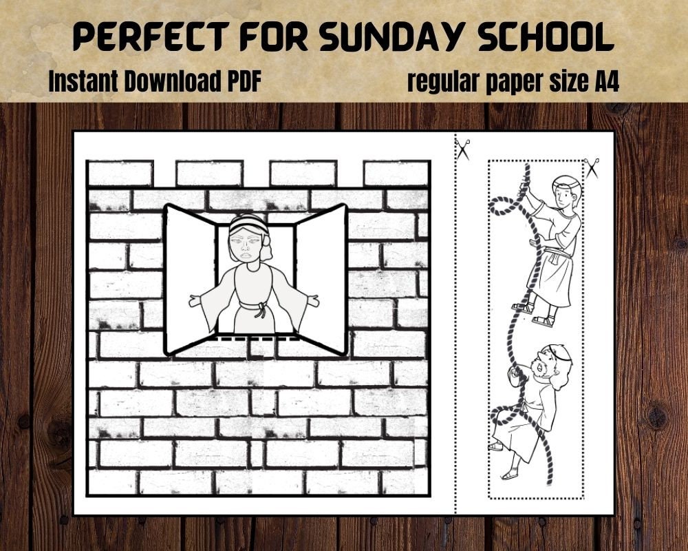 Rahab And The Spies Craft Sunday School Craft Bible Story Activity Kids Instant Download Rahab And The Spies Craft Sunday School Craft Bible Story Activity Kids Instant Download
