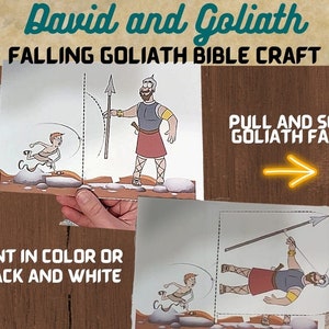 David and Goliath Printable, Sunday school Craft, Bible Story Activity kids, Instant Download, Genesis, old testament ,homeschool worksheets