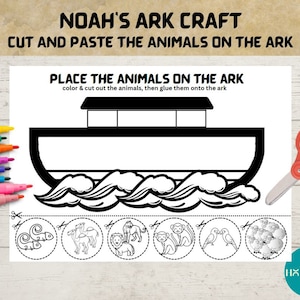 Noah&#39;s Ark Printable, bible activity for kids, Genesis old testament ,Noah&#39;s Ark craft, bible story , Sunday School, instant download