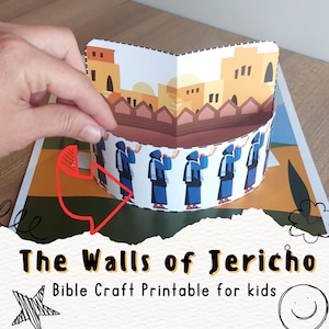 The walls of Jericho, Sunday school Craft, Bible Story Activity kids, Instant Download, Bible Lesson, old testament ,homeschool worksheets