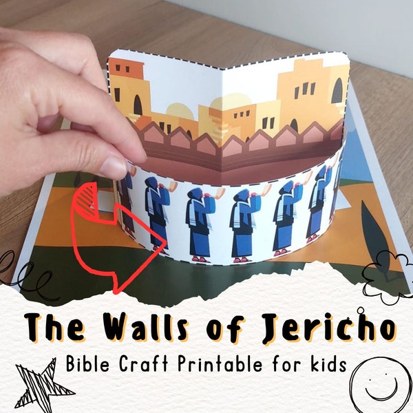 The walls of Jericho, Sunday school Craft, Bible Story Activity kids, Instant Download, Bible Lesson, old testament ,homeschool worksheets