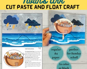 Arche Noah druckbare, Sonntagsschule Handwerk, Bibelgeschichte Aktivität Kinder, Instant Download, Genesis, altes Testament, Gottes Versprechen, Bibellektion