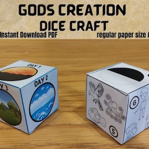 Days of Creation Printable, Bible Activity for kids, Genesis, old testament , god&#39;s Creation Activity, Christian Printable, Sunday School