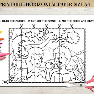 Adam and Eve, Bible Activity, Homeschool Printable, Garden of Eden ...