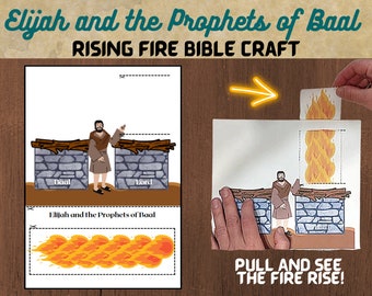 Elijah and the Prophets of Baal, Sunday school Craft, Bible Story Activity kids, Instant Download, old testament ,homeschool printables
