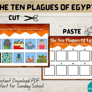 The Ten Plagues Of Egypt Printable, Bible Activity for kids, old testament , Moses craft , Sunday School, download, church ministry