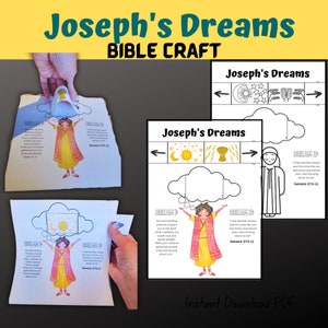 Joseph&#39;s Dream Printable, Bible Activity for kids, old testament, Joseph Coat of Many Colors, Christian Kids Printable, Sunday School craft