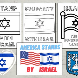 Support Israel Printable, The Holy Land, Coloring pages flyers and banners, Solidarity with Israel, Israeli Flag, U.S.-Israel alliance