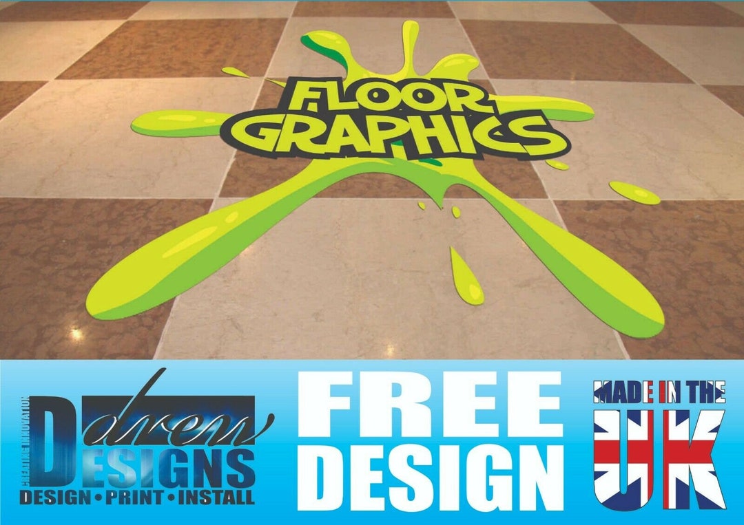 Floor Graphic Signs HD Print Free Design Anti Slip Textured R9 Rating
