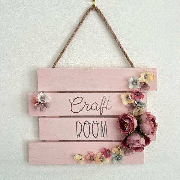 Personalised 3d Floral Room Sign, Wooden Room Sign, Personalised Name Sign