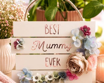 Personalised Floral Wooden Sign | Best Mum Gift | Grandma Keepsake Plaque | Cottagecore Mother’s Day Decor