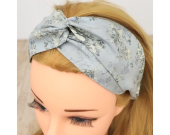 Headband Women | Haarband Damen | Roses gray | Nurse headband | Stirnband Damen | Bandeau cheveux | Head wrap | Yoga| Fabric hairband