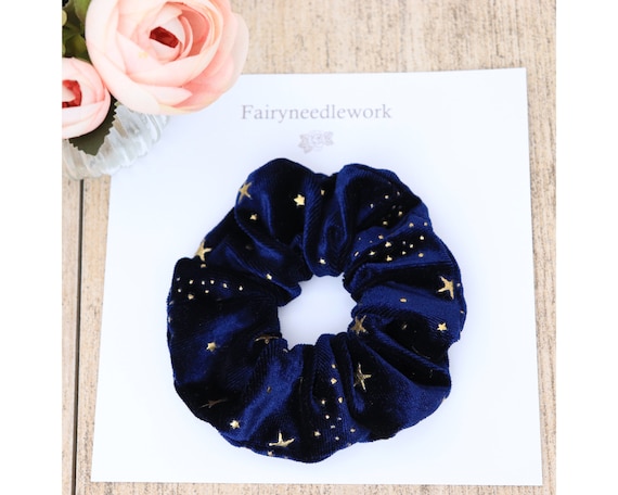 VELVET HAIR TIE ROSE W/GOLD STAR VELVET HAIR TIE ROSE W/GOLD STAR
