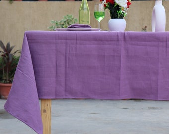 Natural Linen Purple Color Table Cover Napkins, Kitchen Dining Table Cloth ,Various Sizes  Tablecloth, Wedding  Custom Table Cloth napkins